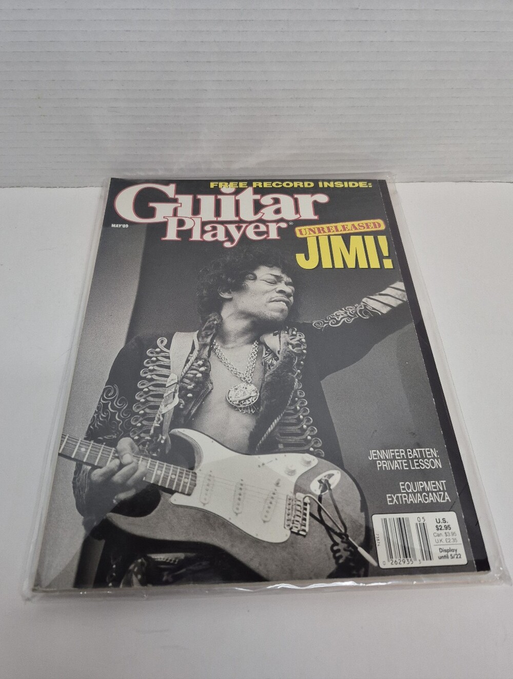 Jimi Hendrix Cover Guitar Player Magazine May 1989 Bonus Record Included